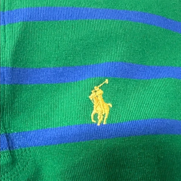 Polo Ralph Lauren women’s Green Blue Striped Long Sleeve Polo size xs - Picture 6 of 6